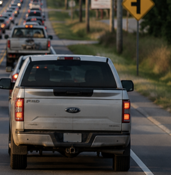 Heavy traffic backs up along the two-lane Highway 41 corridor in Mount Pleasant, South Carolina, highlighting ongoing congestion and infrastructure challenges facing the rapidly growing Lowcountry.